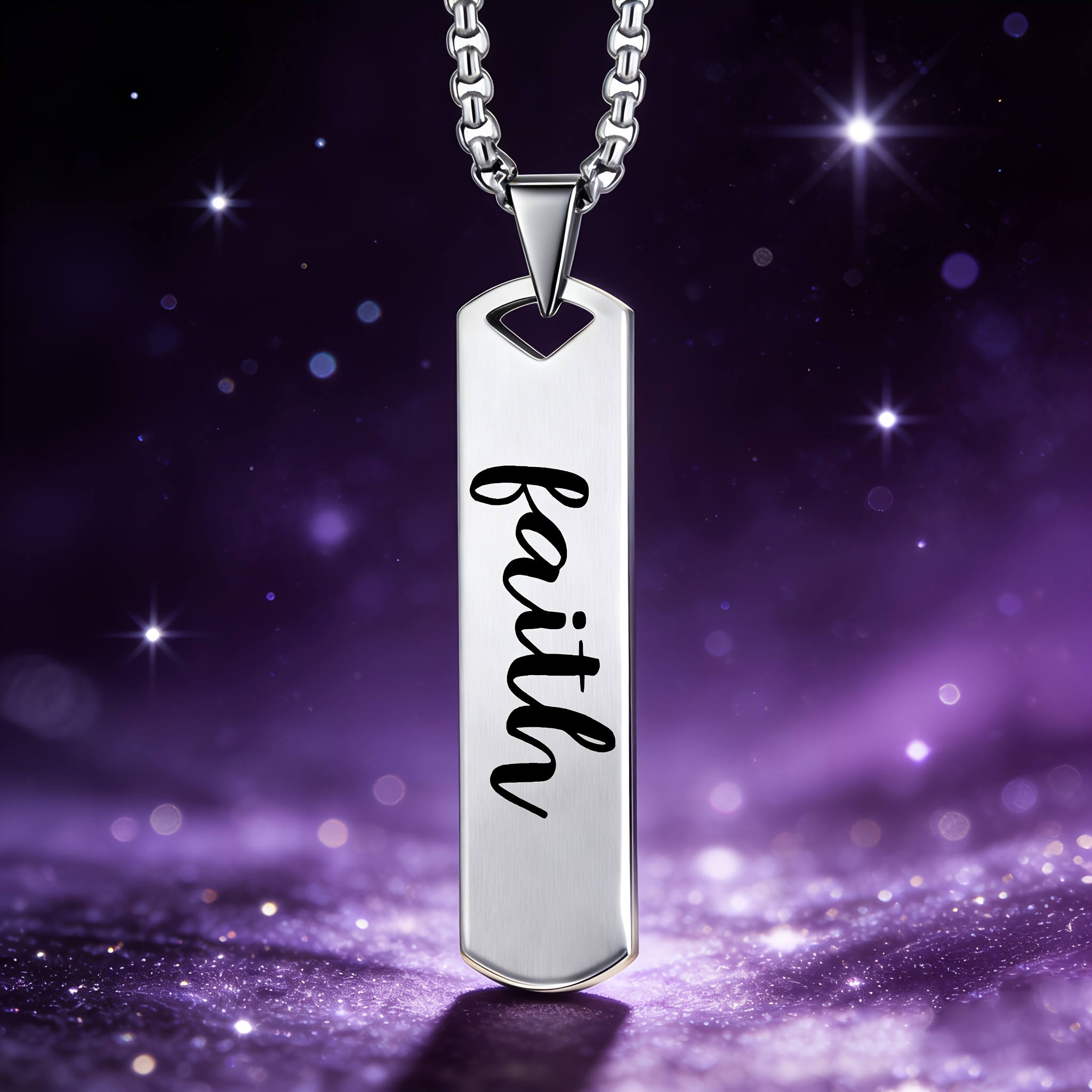 Women's "Faith" Pendant Necklace, Symbolizing Belief